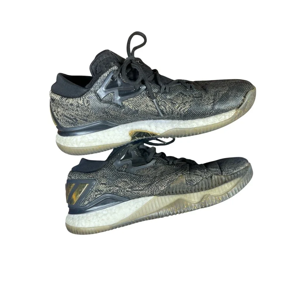 Adidas Crazylight Boost Low 2016 B39061 Sneaker Mens 10 Black Gold Running Shoes